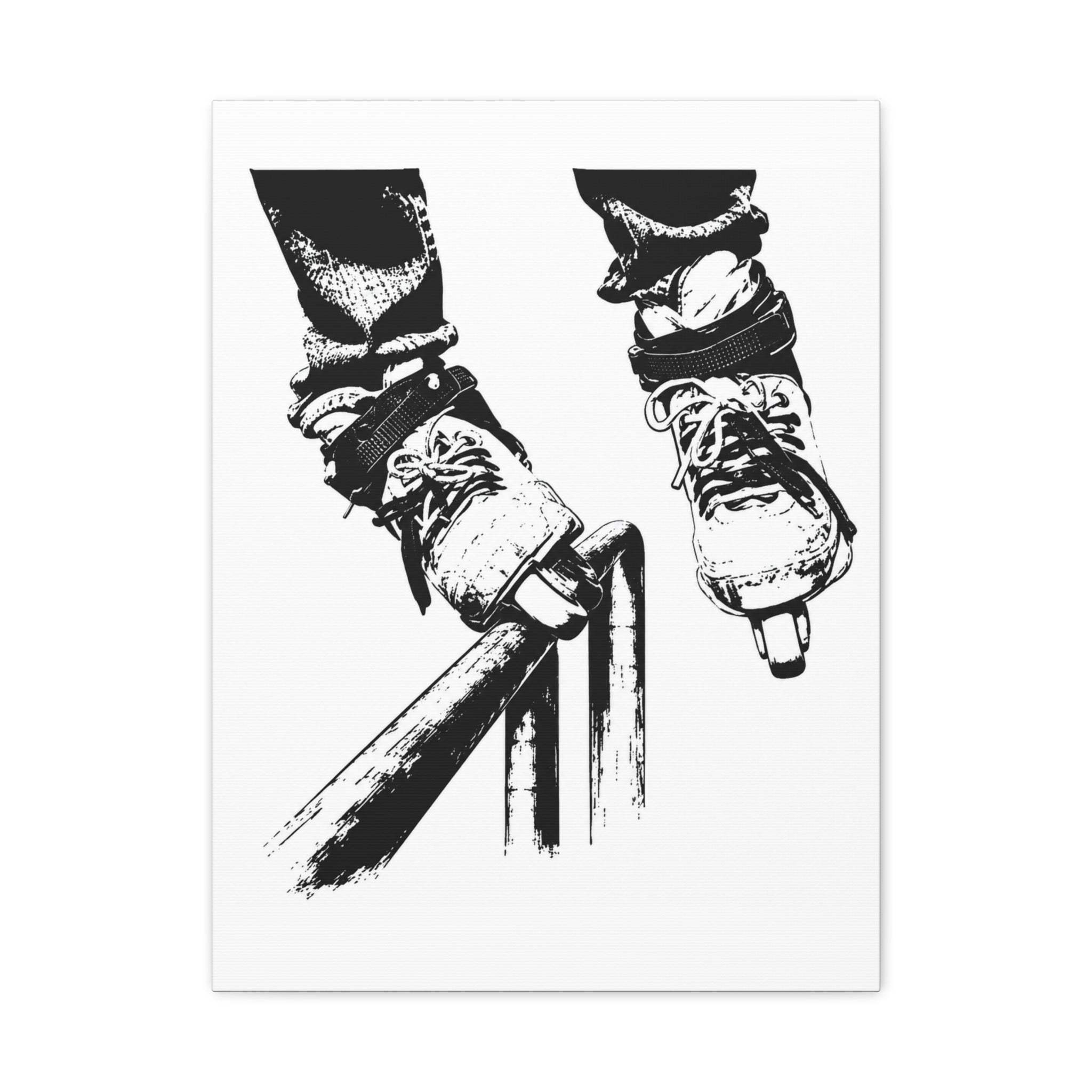 Aggressive Skates Grinding Single Matte Canvas Print