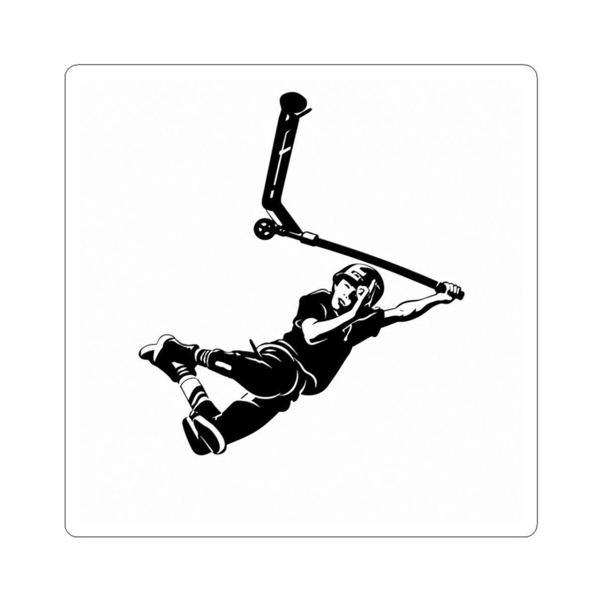 Scooter Trick Kiss-Cut Sticker — Stunt Scooter Decal for Riders & Skatepark Fans