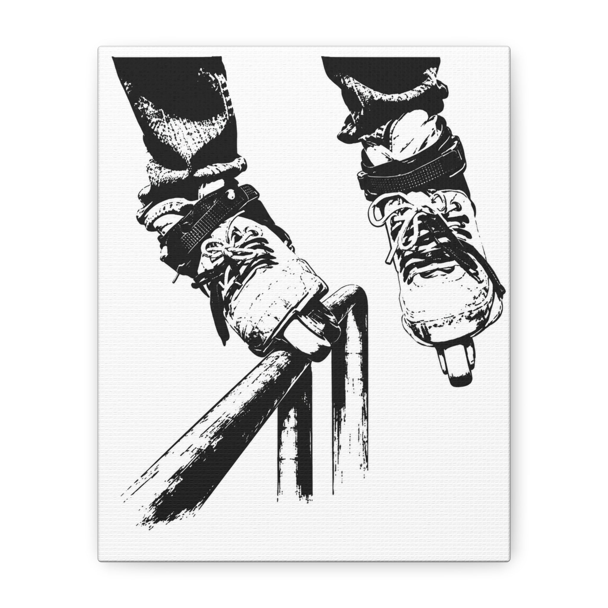 Aggressive Skates Grinding Single Matte Canvas Print